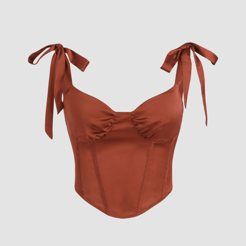 DESIGN - Body style corset en tulle avec encolure en cœur - Noir