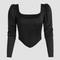 corset noire à longues manches