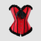 corset dentelle en satin de couleur rouge