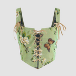Corset Femme Vert Papillon - Vignette | Maison du Corset