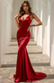 longue robe corset de soirée rouge