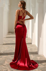 Robe de soirée corset longue rouge - Vignette | Maison du Corset