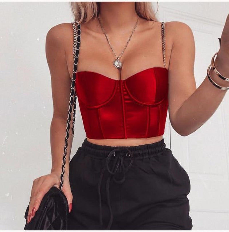 Bustier sale femme rouge
