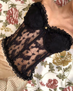 Corset Dentelle Blanc & Noir - Vignette | Maison du Corset