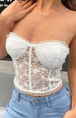 Corset Dentelle Blanc & Noir - Vignette | Maison du Corset