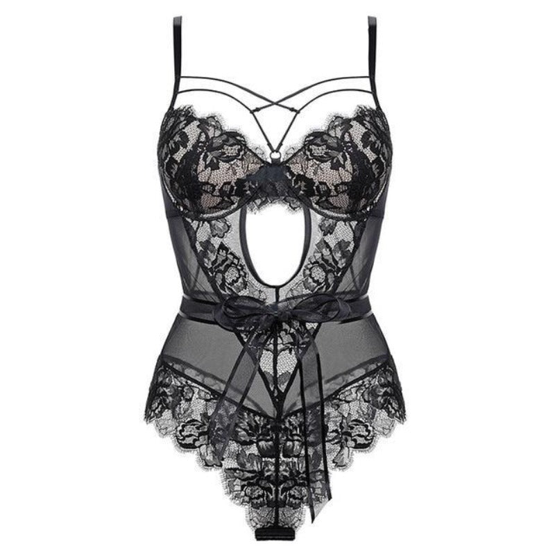 Corset dentelle noir top