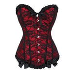Corset Femme Dentelle Rouge et Noir - Vignette | Maison du Corset