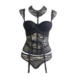 Corset Porte-jarretelles Ensemble Noir - Vignette | Maison du Corset