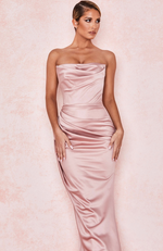 Robe Style Corset Satin Rose - Vignette | Maison du Corset