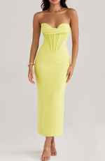 Robe Corset Cocktail Jaune - Vignette | Maison du Corset