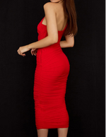 Robe Corset Midi Rouge - Vignette | Maison du Corset