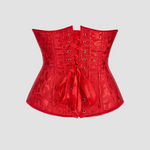 lacets de serrage au dos d'un corset underbust rouge