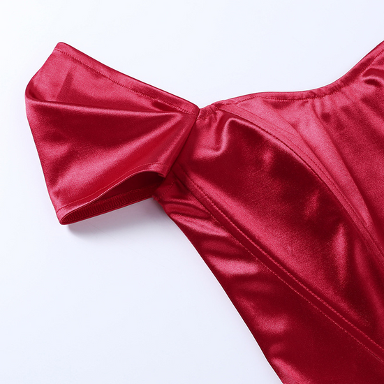 bretelles corset rouge pour femme