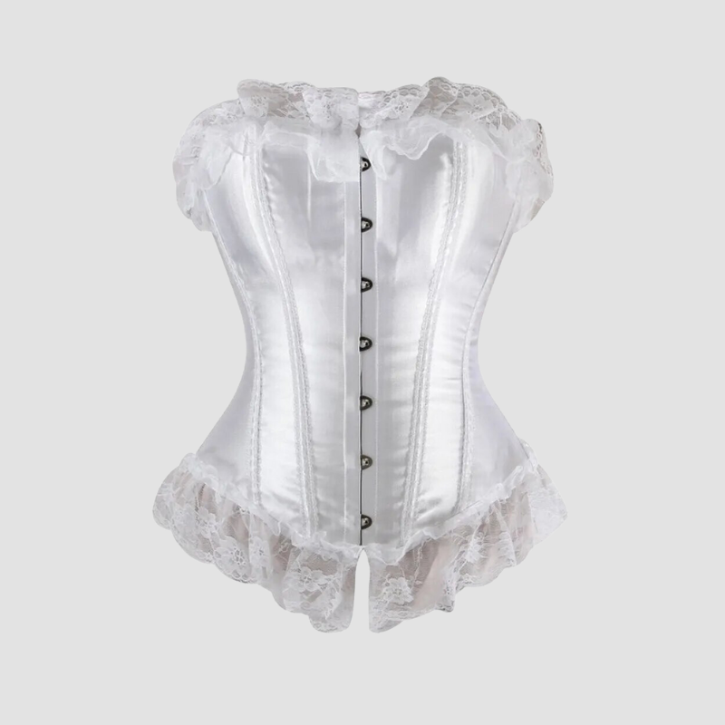 corset blanc satinée avec dentelle