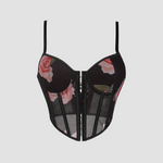 corset crop top de couleur noir