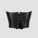 lacet de serrage au os d'un corset moderne noir pour femme