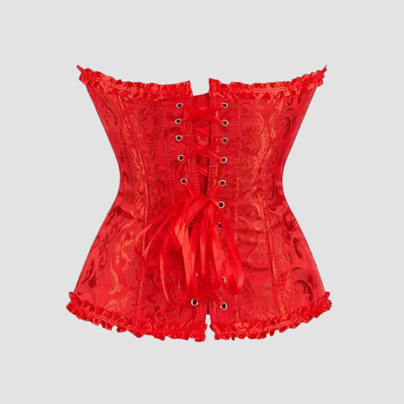 corset de couleur rouge avec lacet pour femme