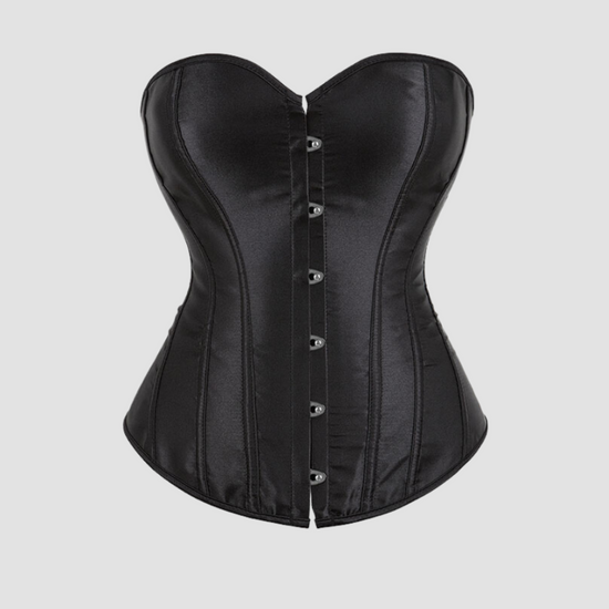 corset en satin de couleur noire