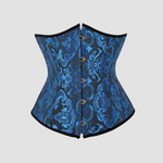 corset underbust de couleur bleu