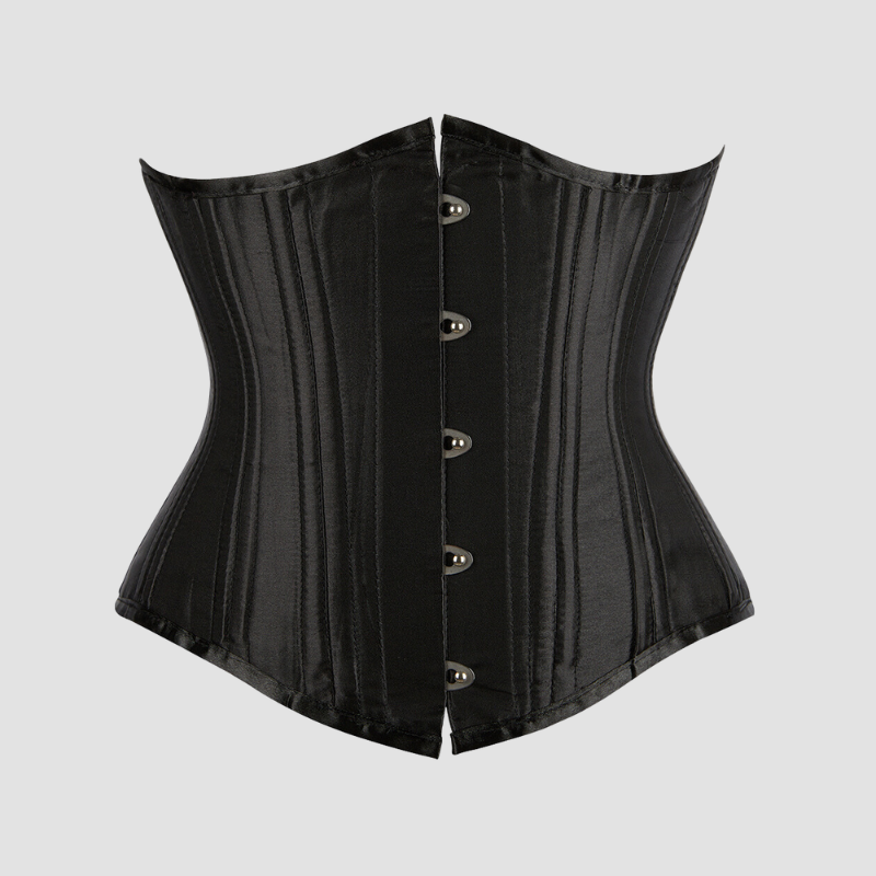 corset underbust en satin de couleur noir