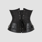 lacets au dos d'un corset noir underbust festival