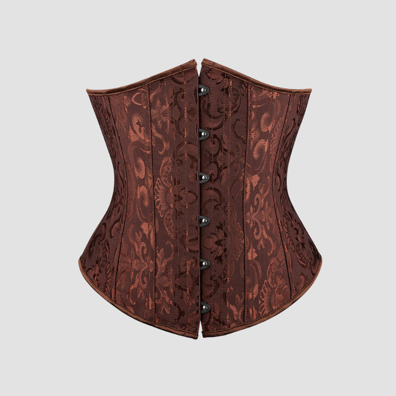 corset underbust de couleur marron