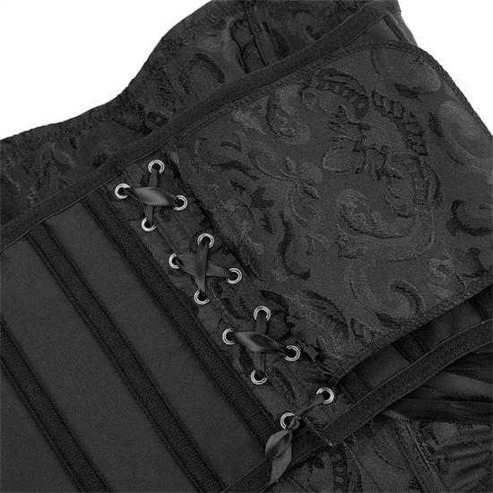 lacets d'attache au dos d'un corset noir