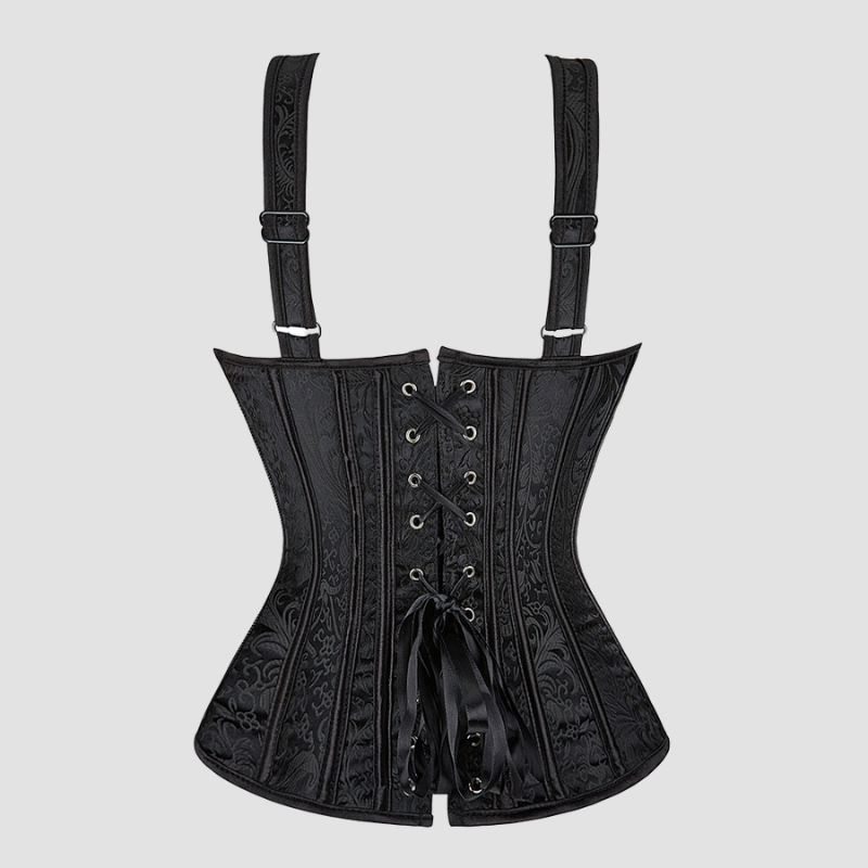 lacets au dos d'un corset noire pour femme