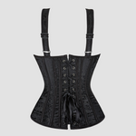 lacets au dos d'un corset noire pour femme