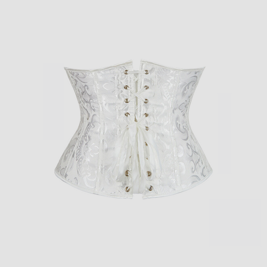 lacets au dos d'un corset de mariage blanc
