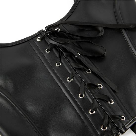 lacets d'attache avec œiller au dos d'un corset en cuir 