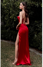 robe bustier rouge avec corset intégré