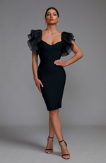 robe corset mariage couleur noir avec manches en tulles