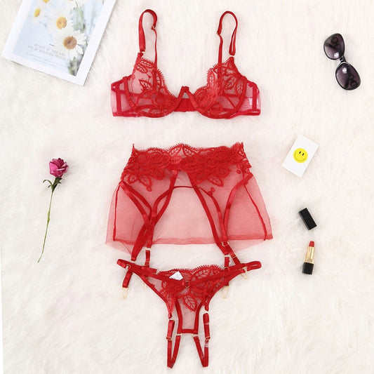 Corset porte-jarretelles ancien de couleur rouge | Maison du Corset