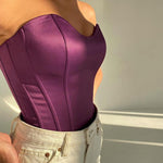 Bustier femme corset violet | Maison du Corset