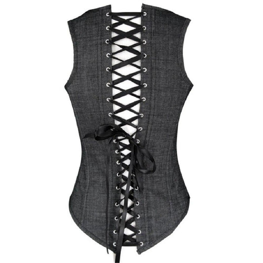 cordon d'un Corset Vintage Gris Pour Femme | Maison du Corset
