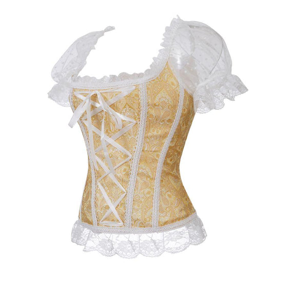 un corset jaune avec un style ancien 