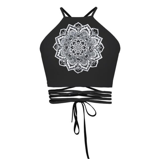 corset bustier blanc et noir motif tribal