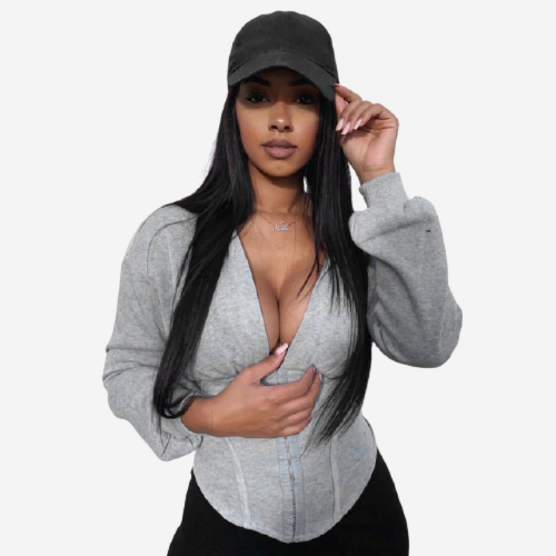 Corset bustier sweater gris | Maison du Corset