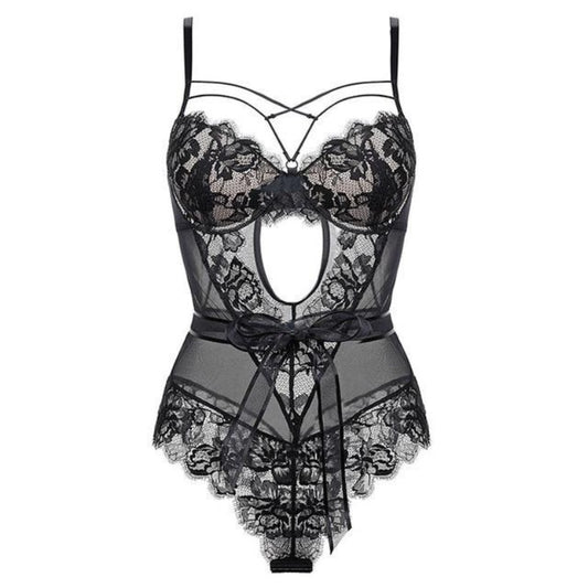 corset noir en dentelle