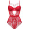 un corset de couleur rouge avec sa dentelle sexy