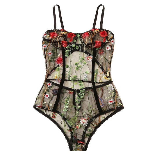 un corset en dentelle fleuri