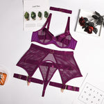 Corset porte-jarretelles violet avec string | Maison du Corset