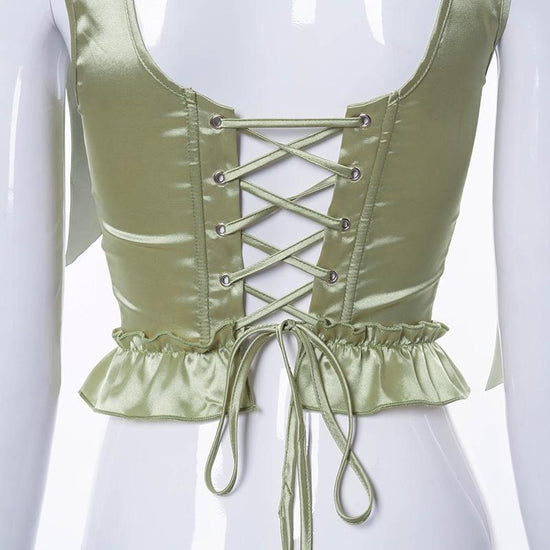 le système de laçage d'un corset bustier vintage 