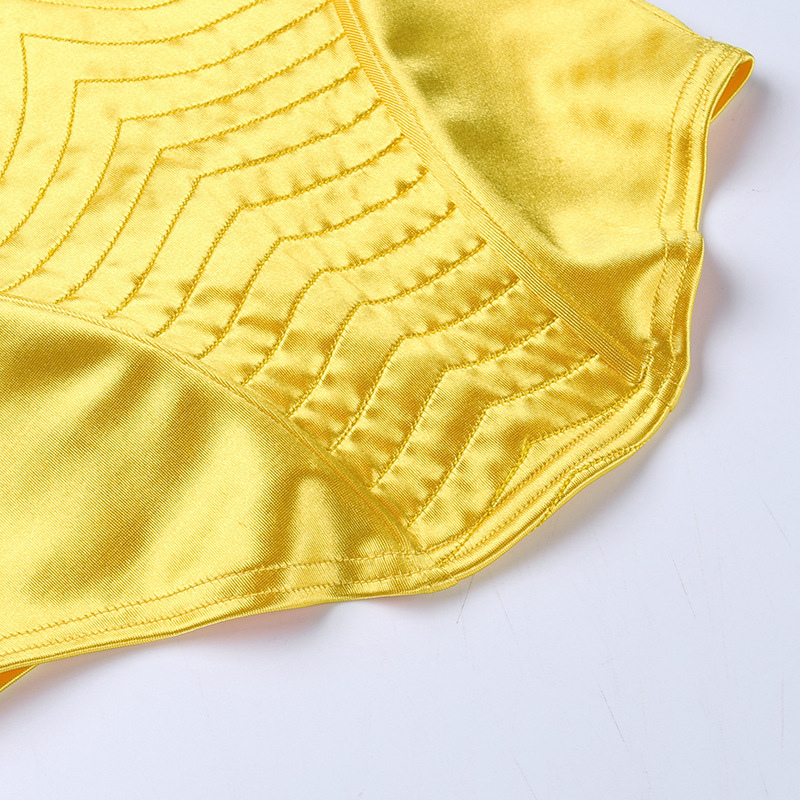 top corset de couleur jaune