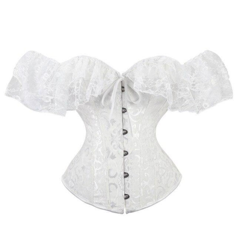 un corset avec un style vintage de couleur blanche