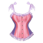 un corset vintage de couleur rose 
