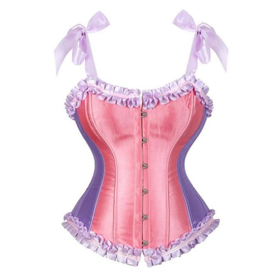 un corset vintage de couleur rose 