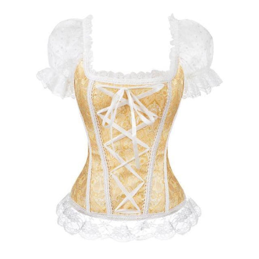 Corset Vintage Edhomenn Pour Femme Blanc L - Bustier Moulant à Cordon De Serrage