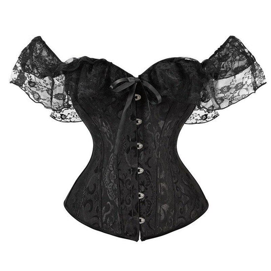 Un corset de couleur noire avec un style vintage